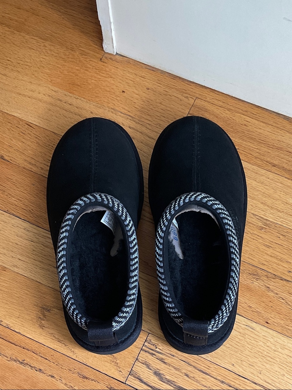 Koolaburra by UGG Women's Black Suede Slip-On Clog with Patterned Collar